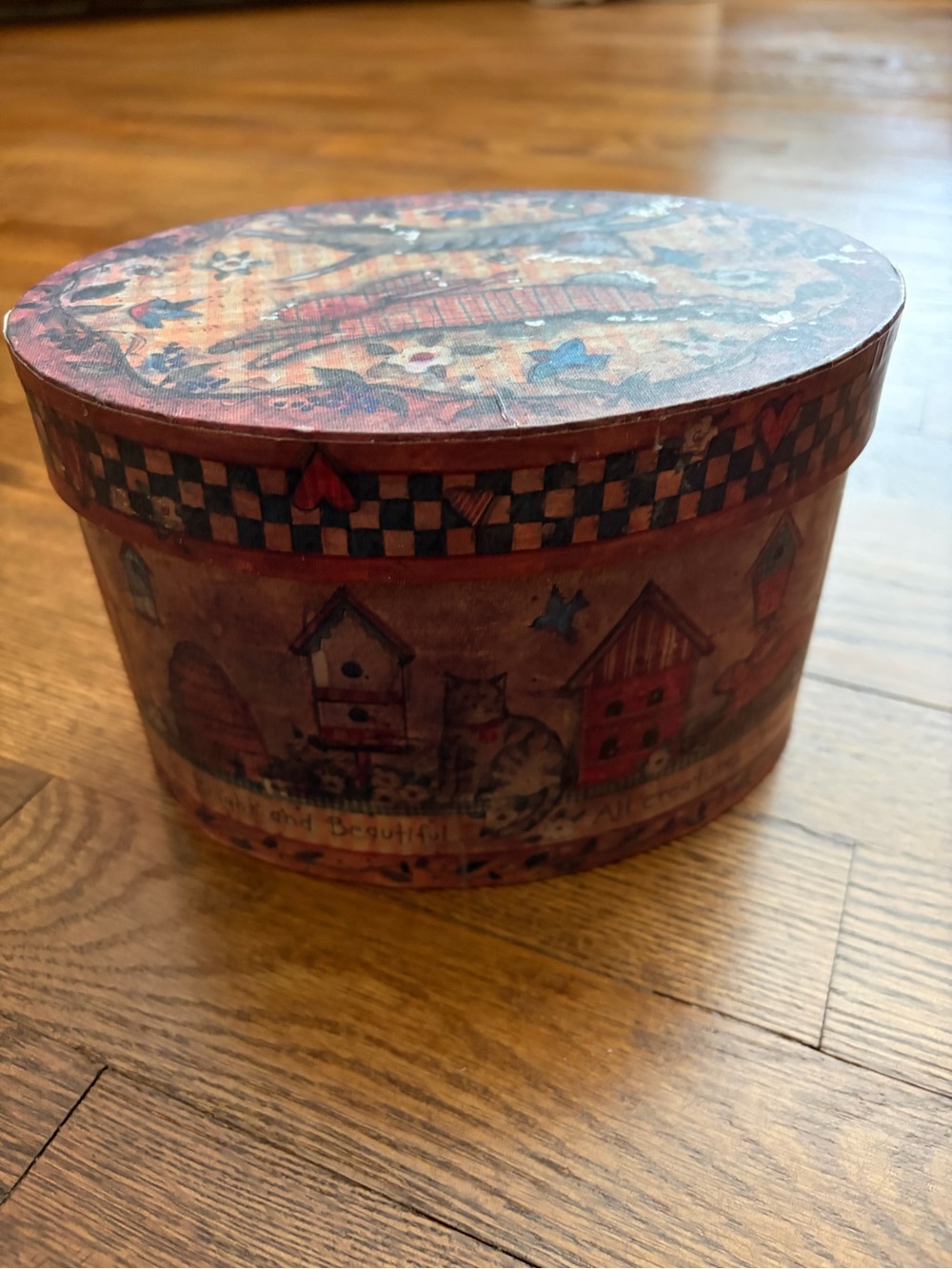 Vintage Bob’s Boxes Nesting Box Primitive Decor Storage Cat Bunny Birdhouse